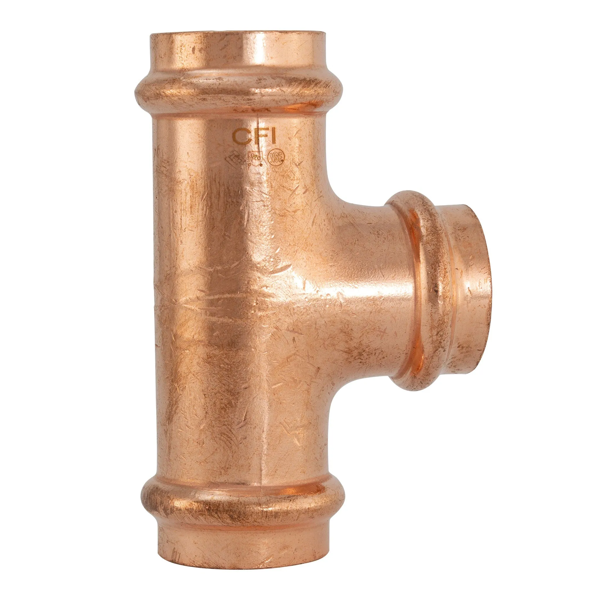 1-1/2" Press Copper Tee Fitting P x P x P Low Lead ProPress Compatible