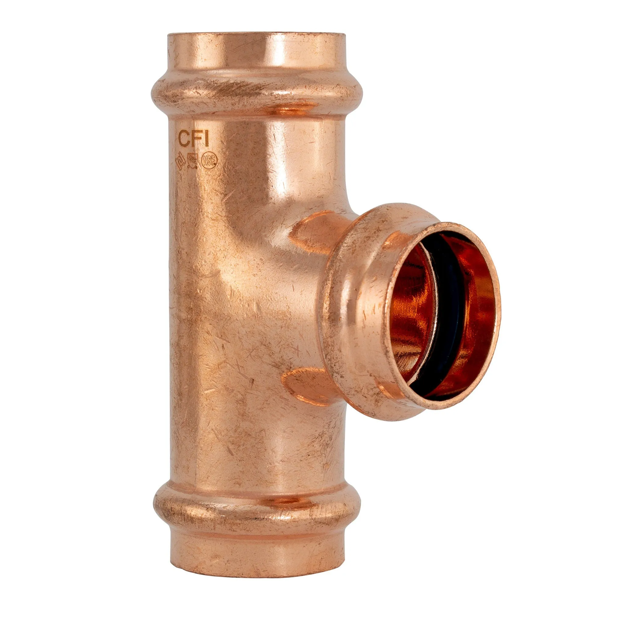 1-1/4" Press Copper Tee Fitting P x P x P Low Lead ProPress Compatible