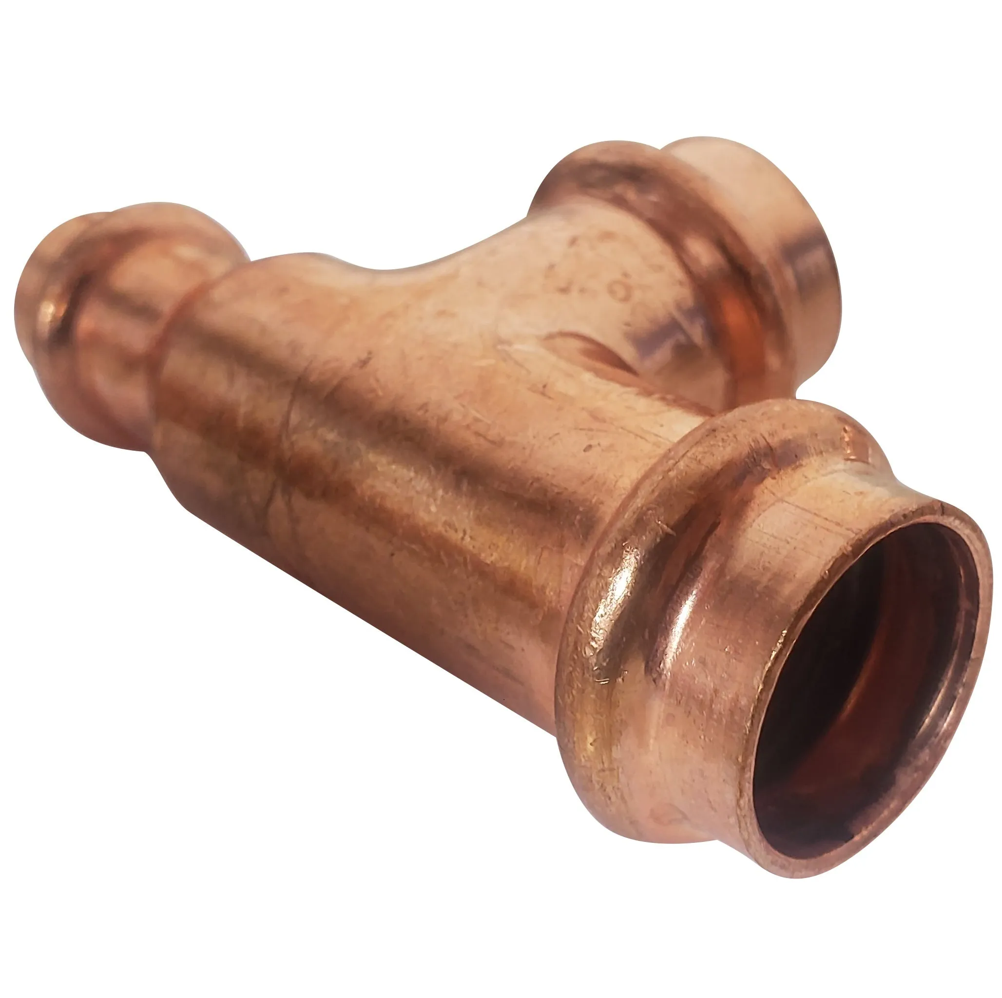 1-1/4" x 3/4" x 1/2" Press Copper Reducing Tee P x P x P Low Lead ProPress Compatible