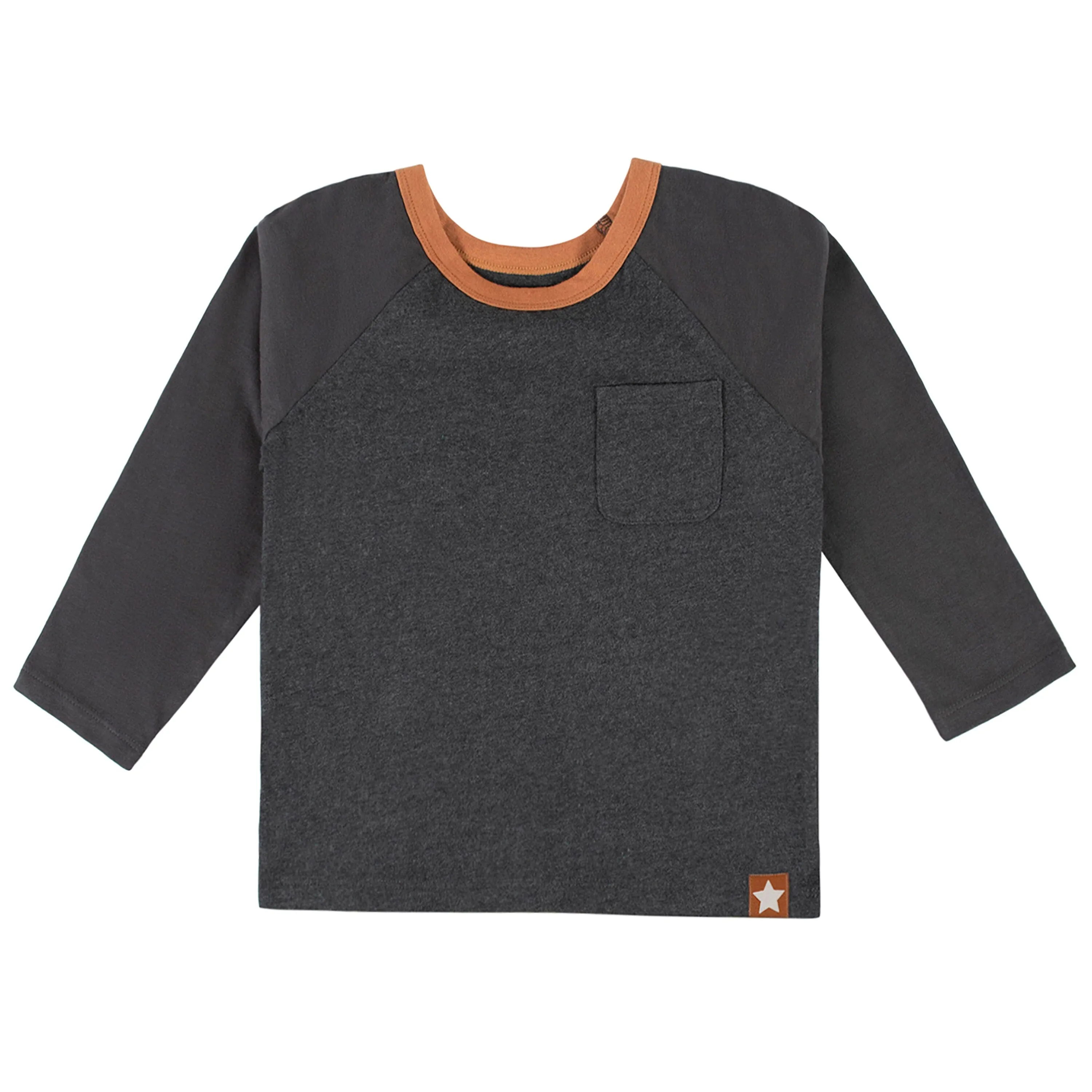 3-Pack Infant & Toddler Boys Gray & Orange Long Sleeve Tees