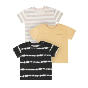 3-Pack Infant & Toddler Boys Tie Dye & Yellow Short Sleeve Tees