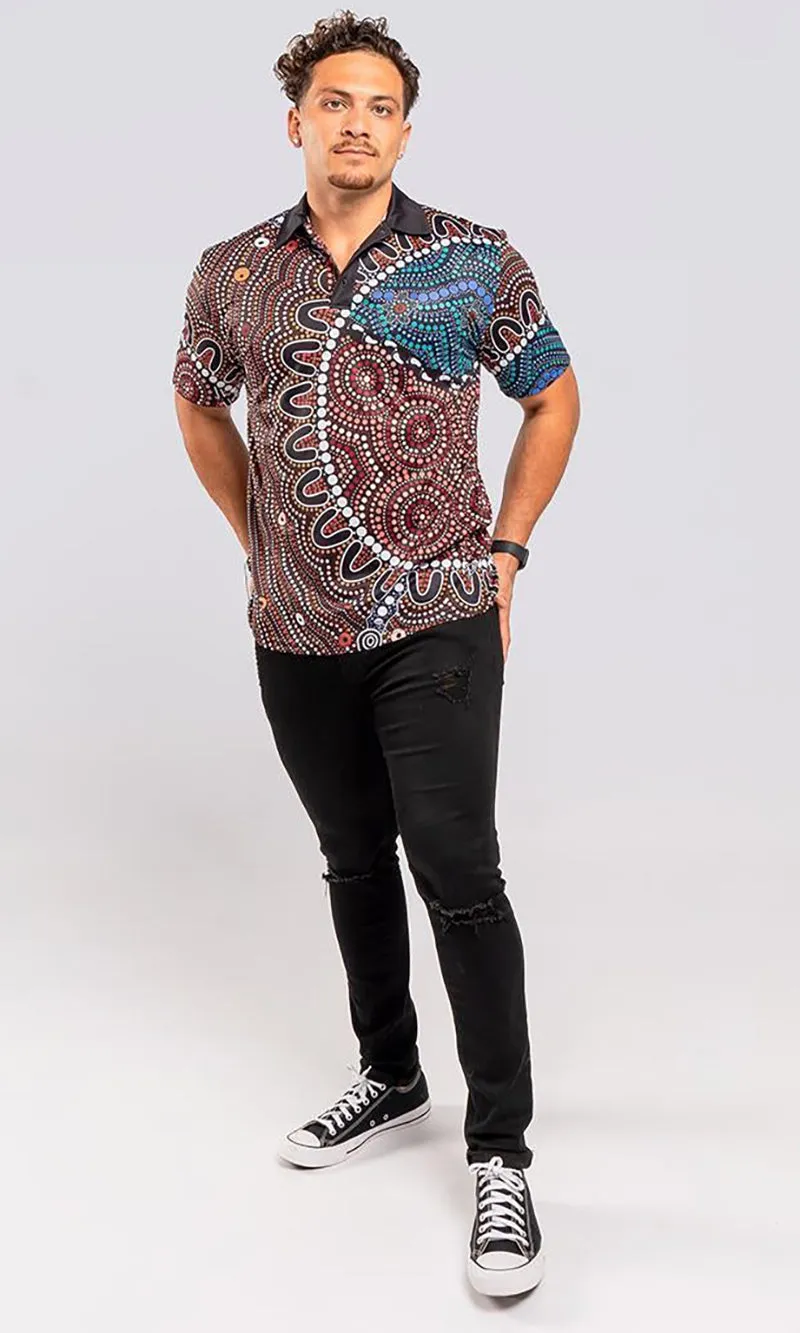 Aboriginal Art Unisex Polo Heal Our Nura