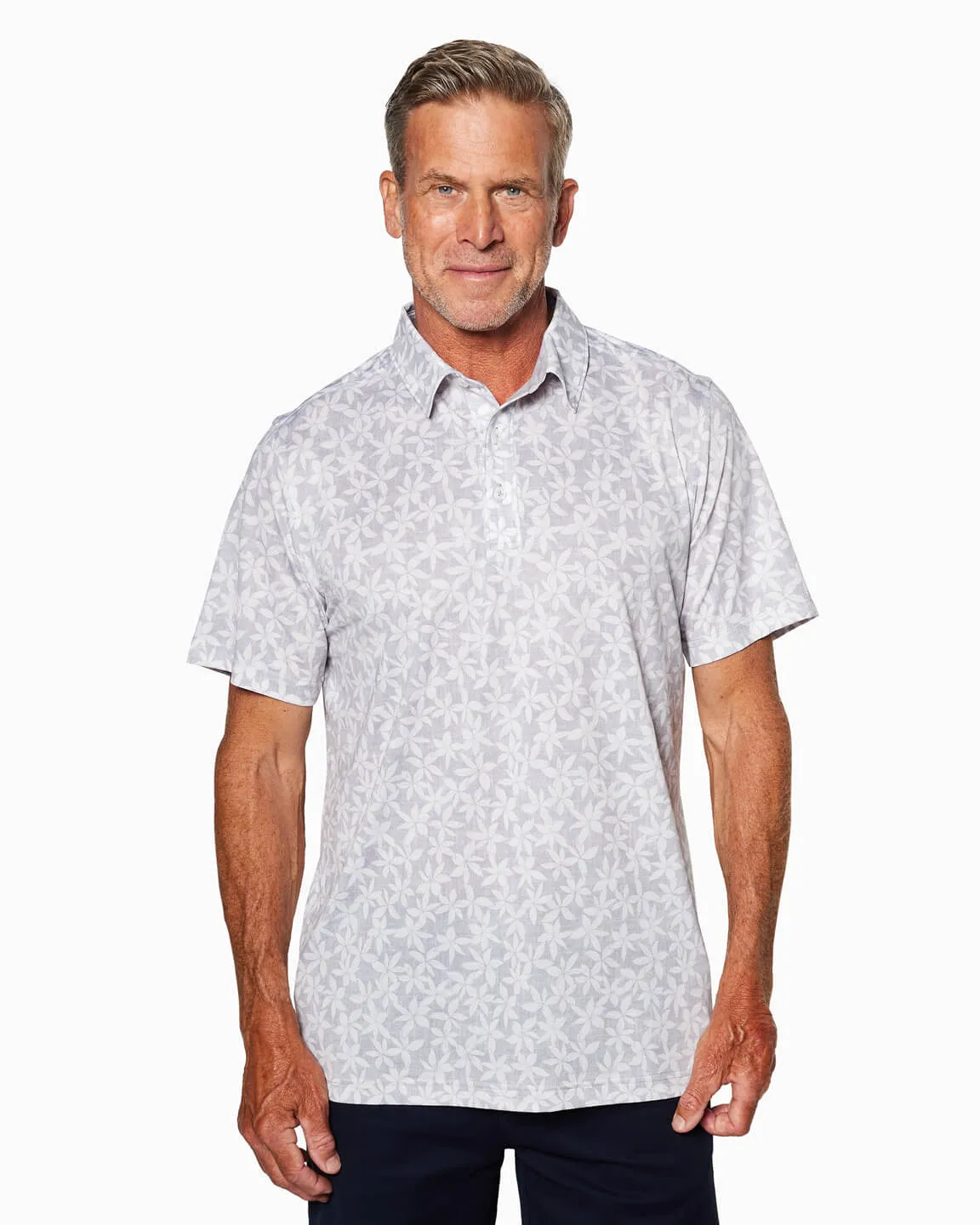 Ace Polo | Light Grey Floral