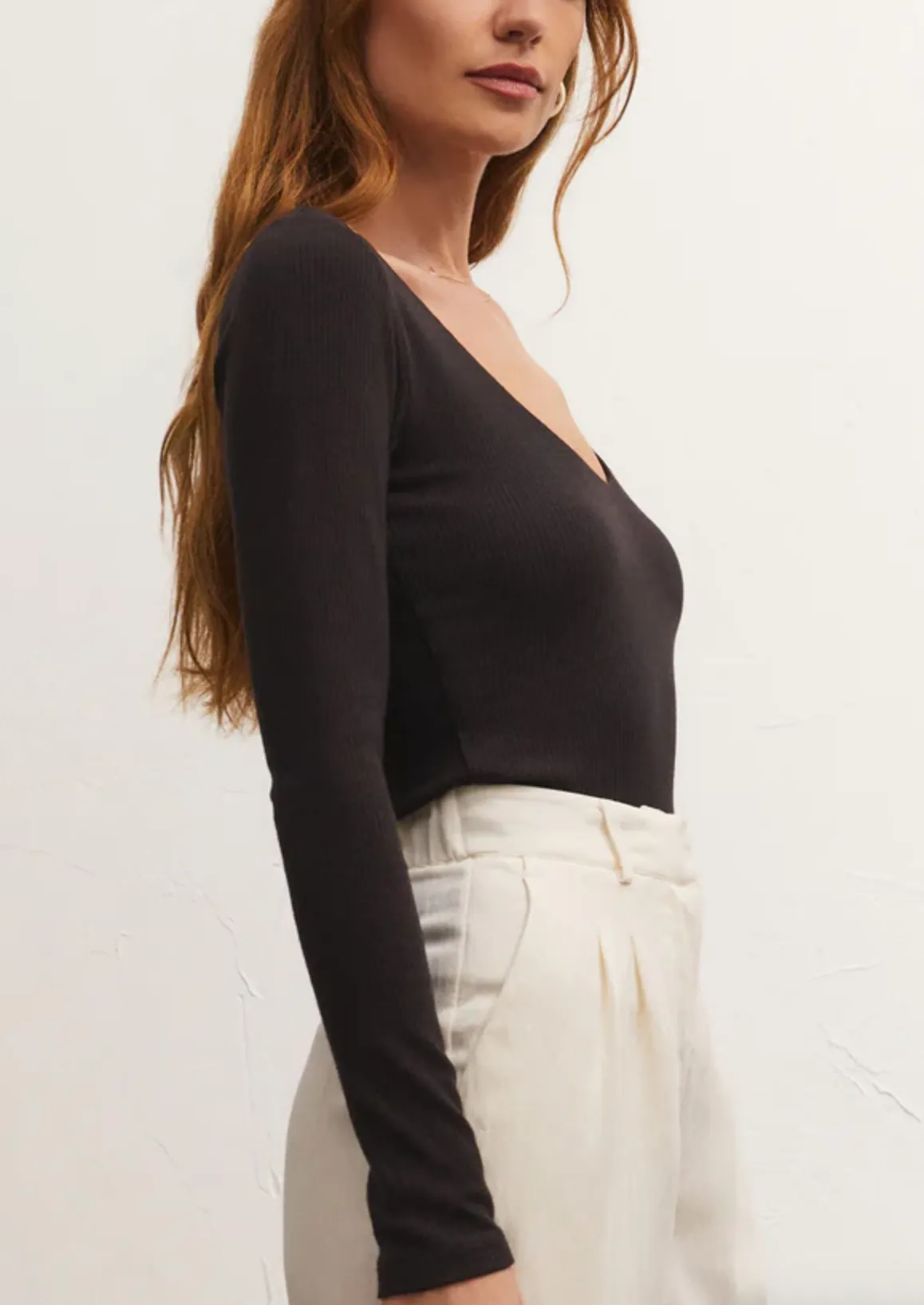 Aden V Neck Rib Top