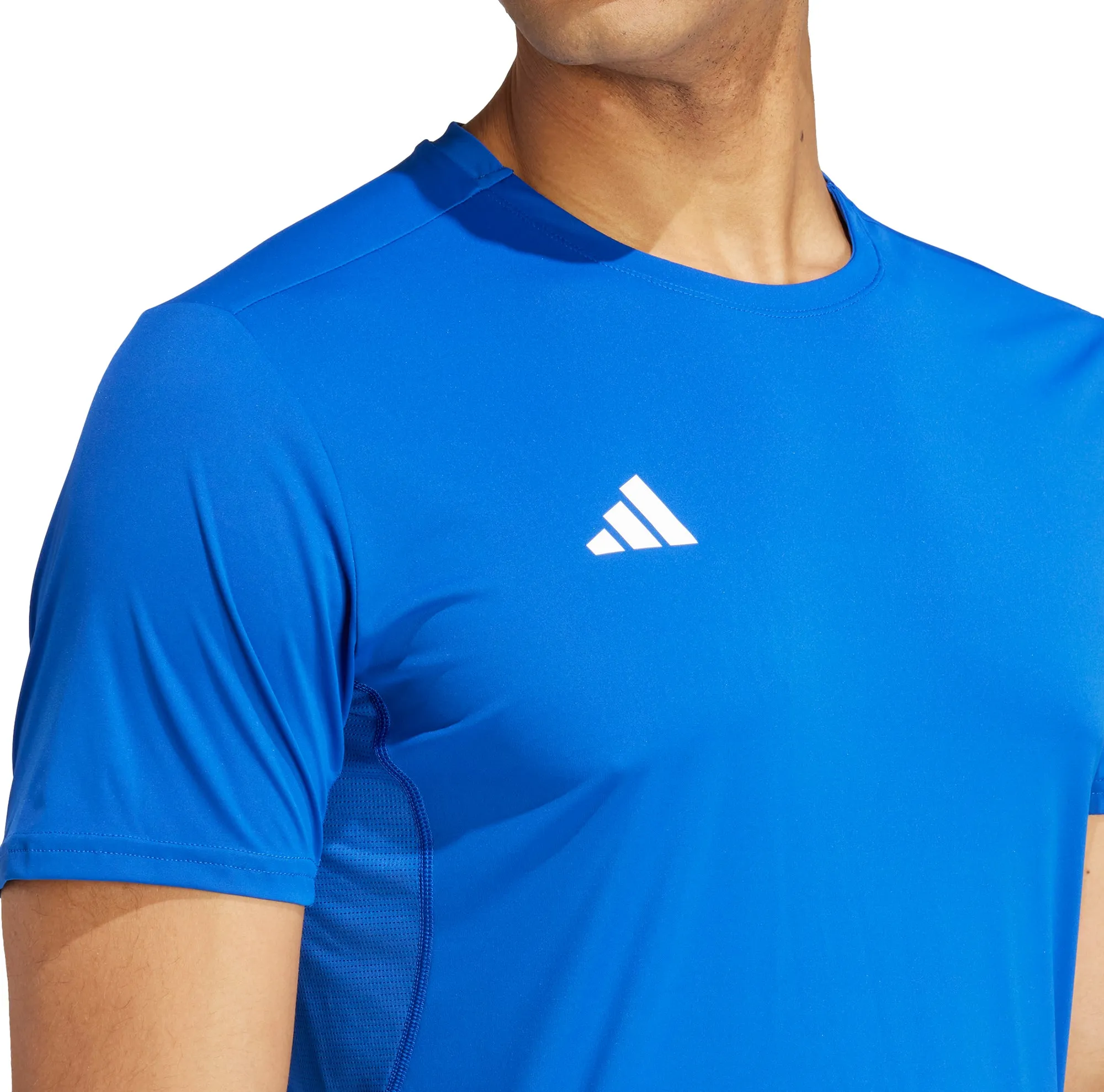 adidas Adizero Essentials Short Sleeve Mens Running Top - Blue