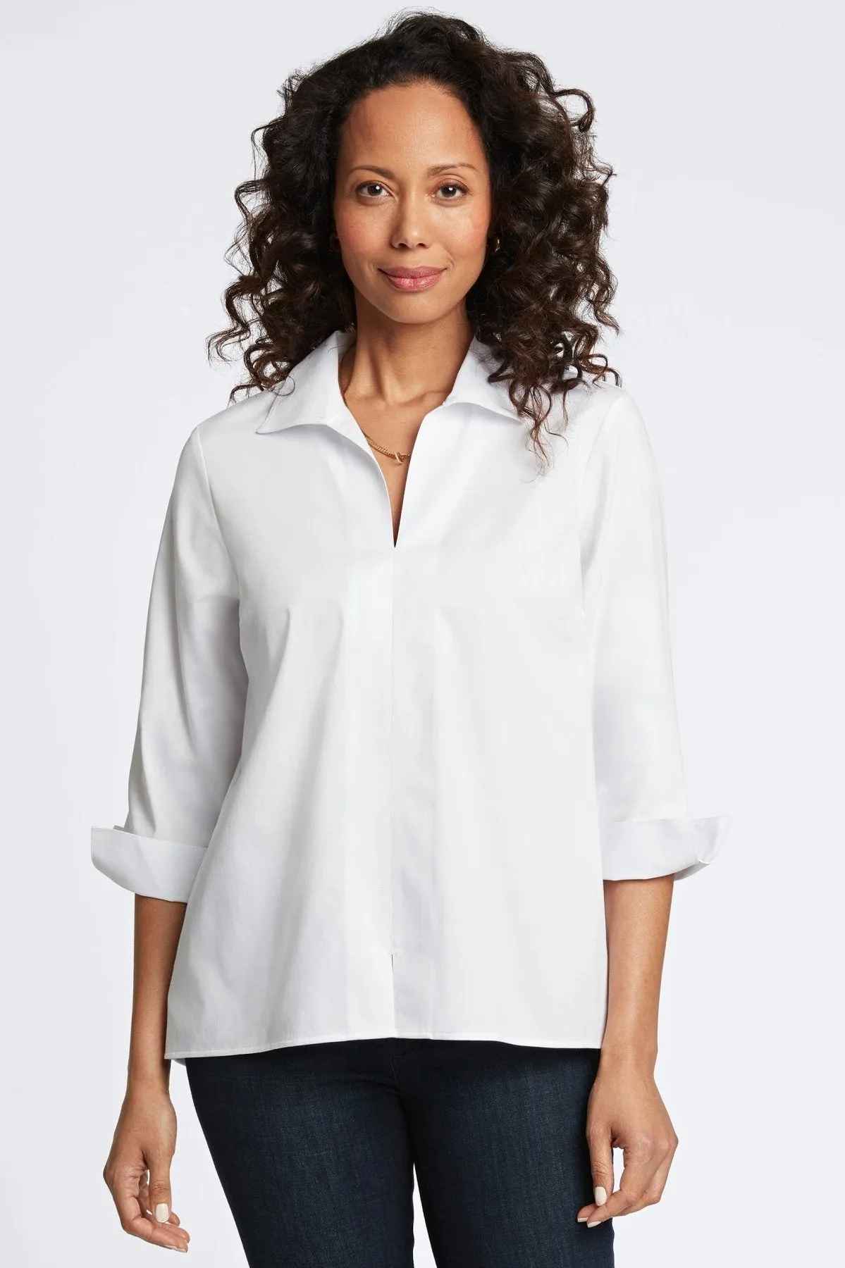 Agnes No Iron Stretch Sateen Shirt