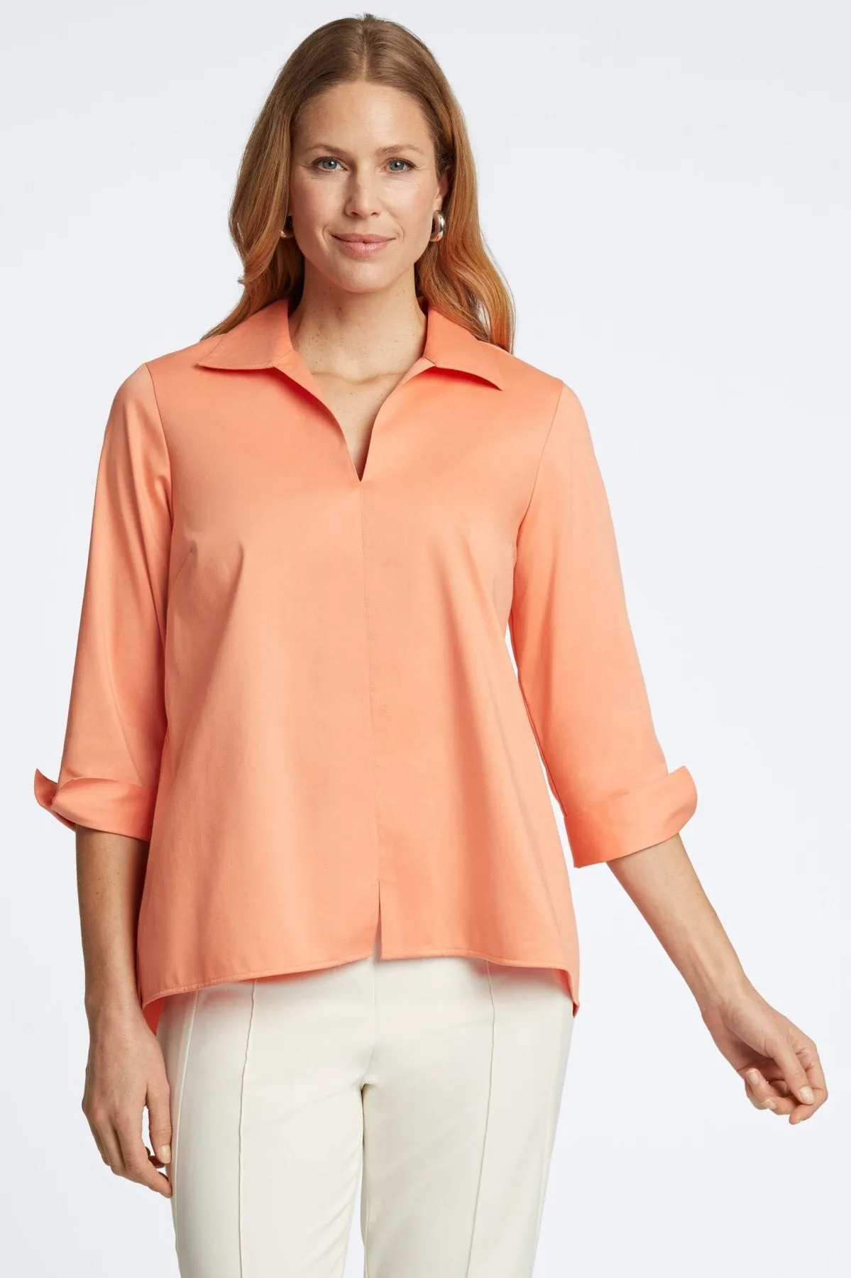 Agnes No Iron Stretch Sateen Shirt