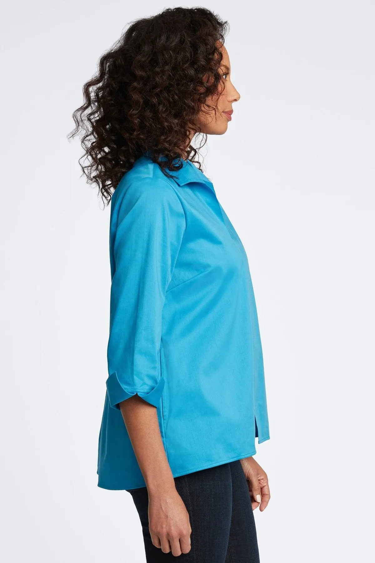 Agnes No Iron Stretch Sateen Shirt