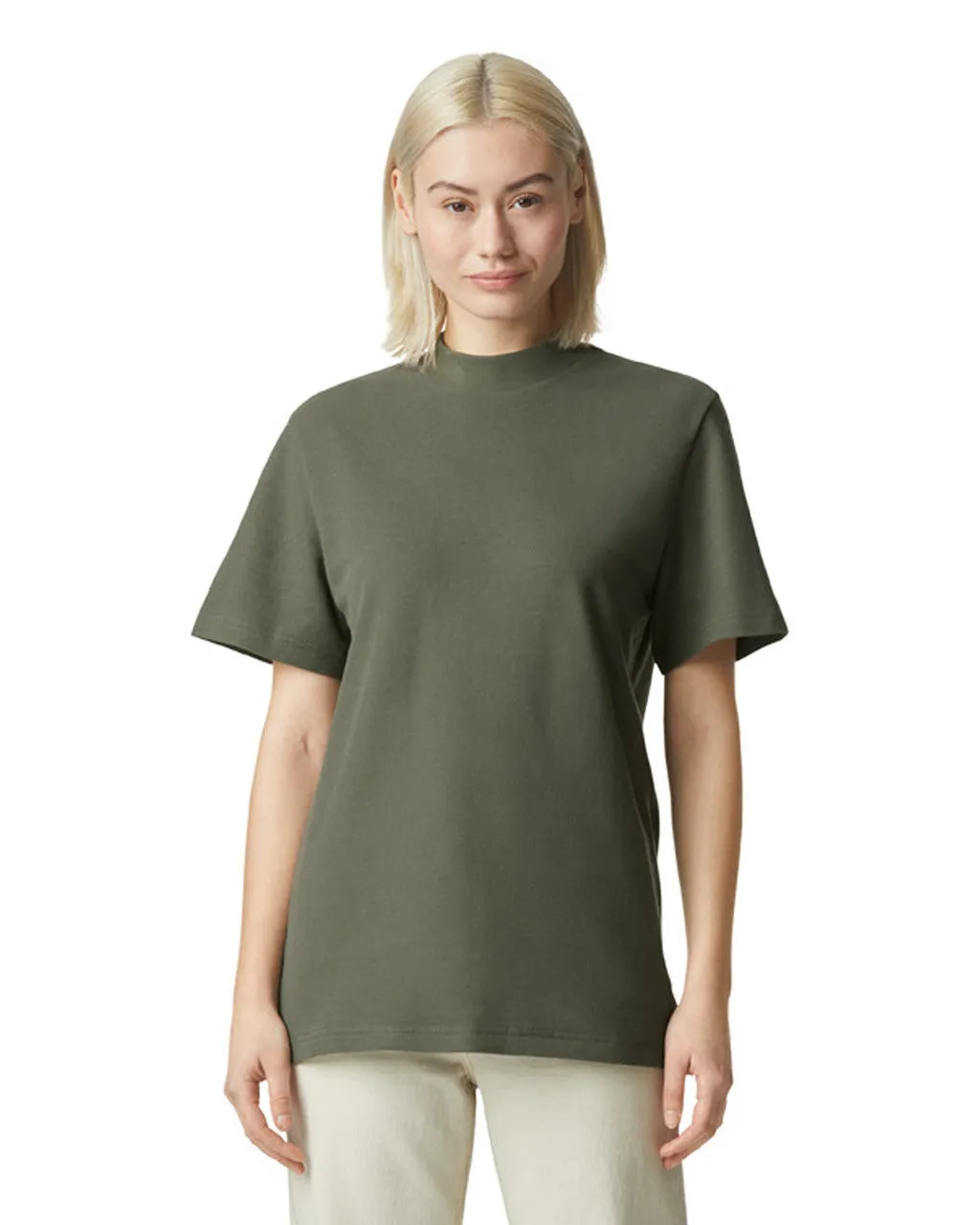 American Apparel Pique Unisex Mockneck T-shirt (1PQ)