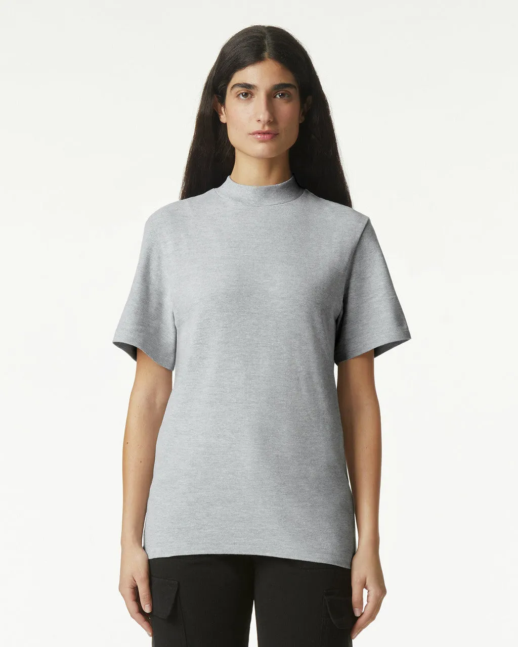 American Apparel Pique Unisex Mockneck T-shirt (1PQ)