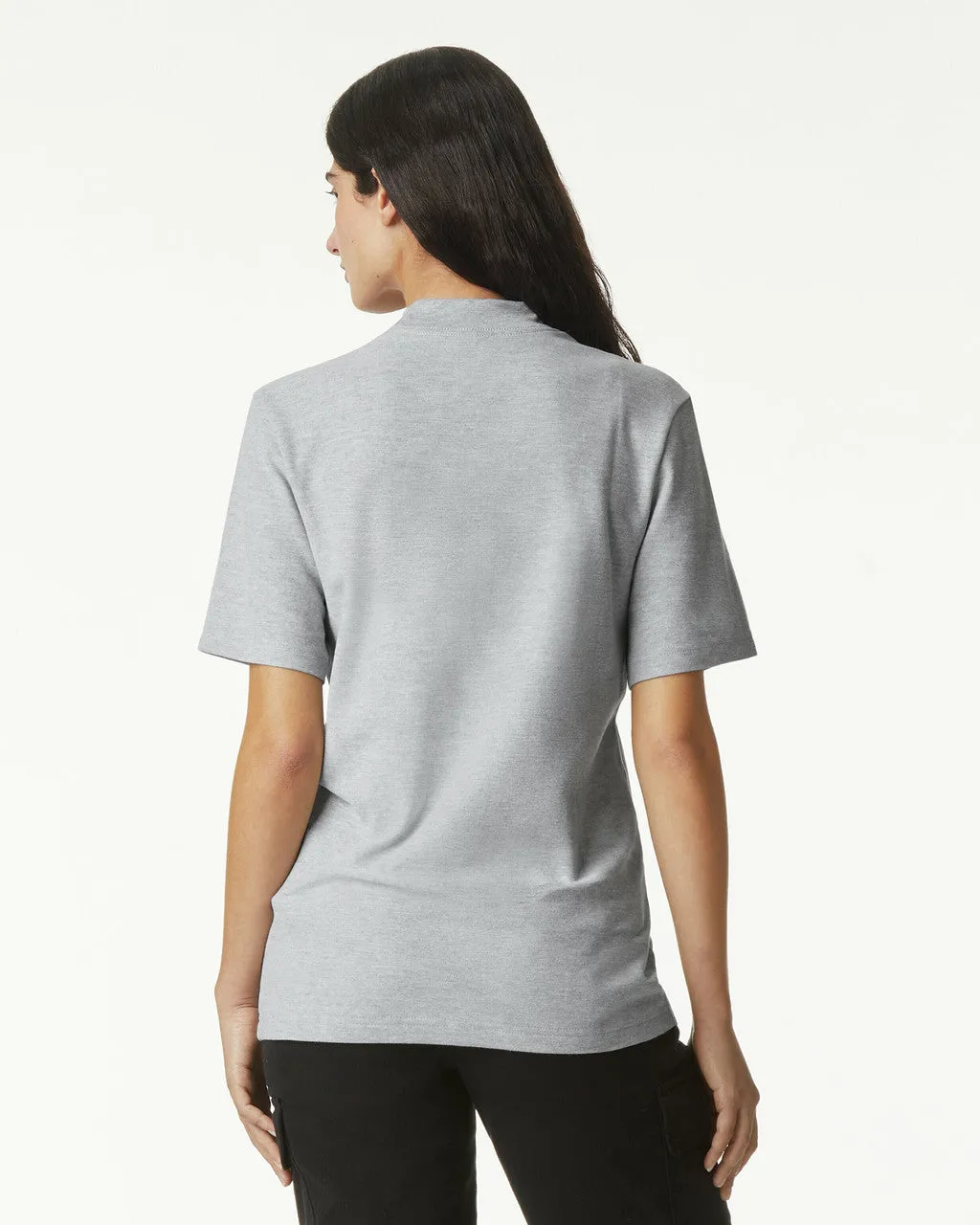 American Apparel Pique Unisex Mockneck T-shirt (1PQ)