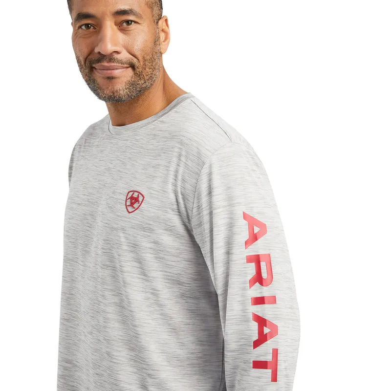 'Ariat' Men's Charger Logo T-Shirt - Light Grey Heather