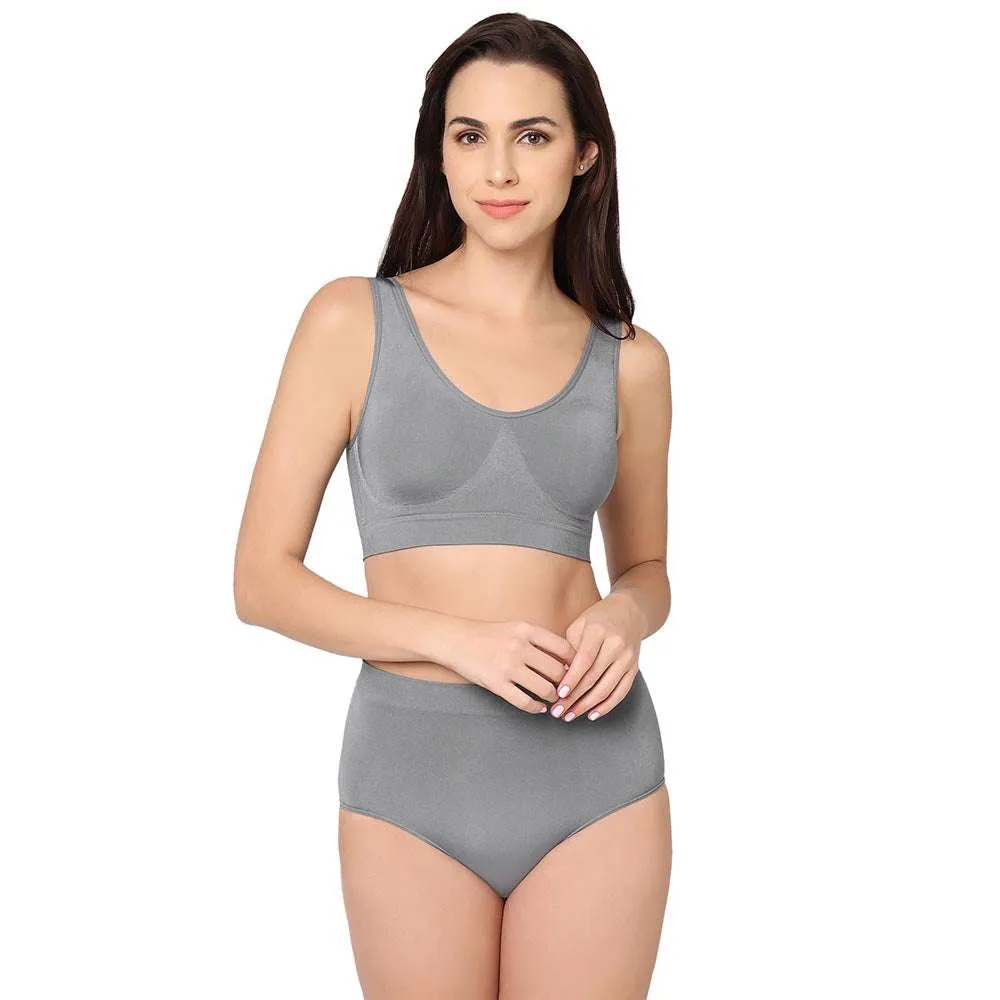 B-Smooth Padded Non-wired Full Cup Everyday Wear Full coverage Bralette - Grey