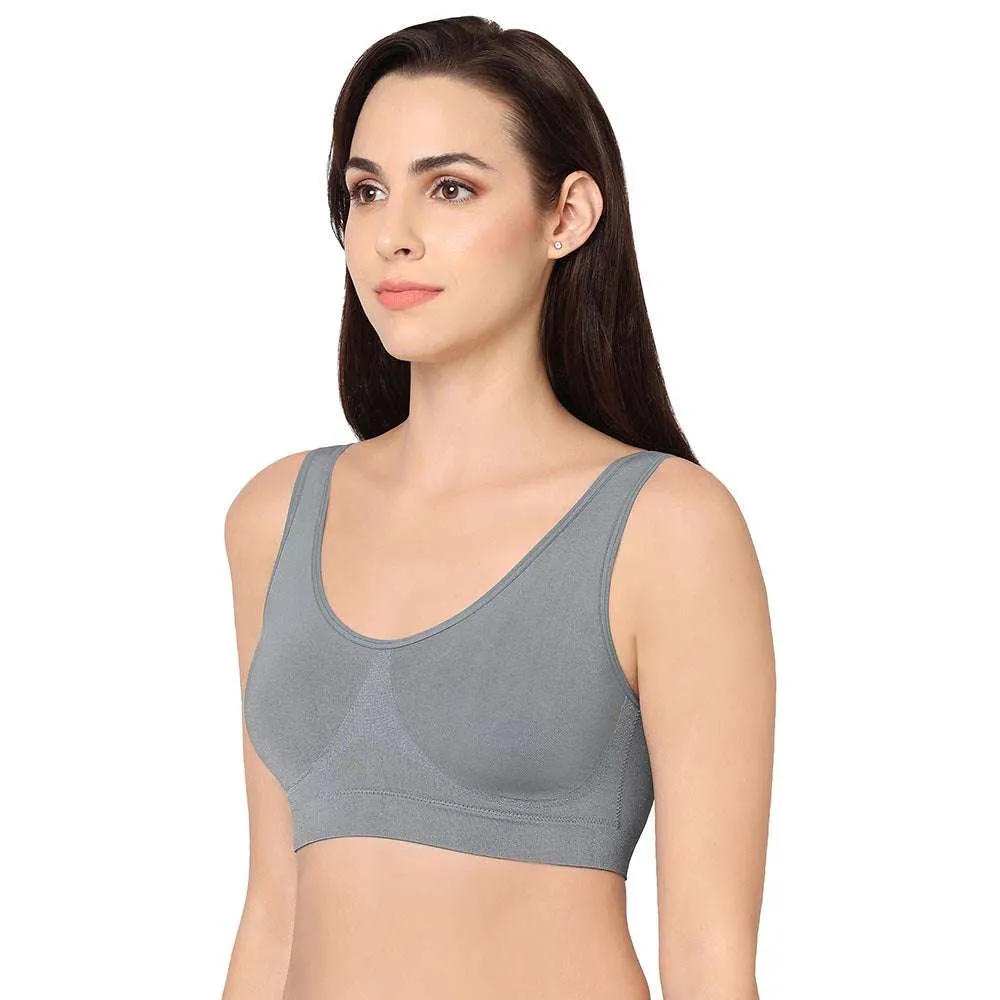 B-Smooth Padded Non-wired Full Cup Everyday Wear Full coverage Bralette - Grey