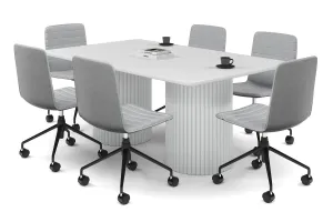 Baobab Circular Base Boardroom Rectangle Table - Rounded Corners  [1800L x 1100W with Rounded Corners]