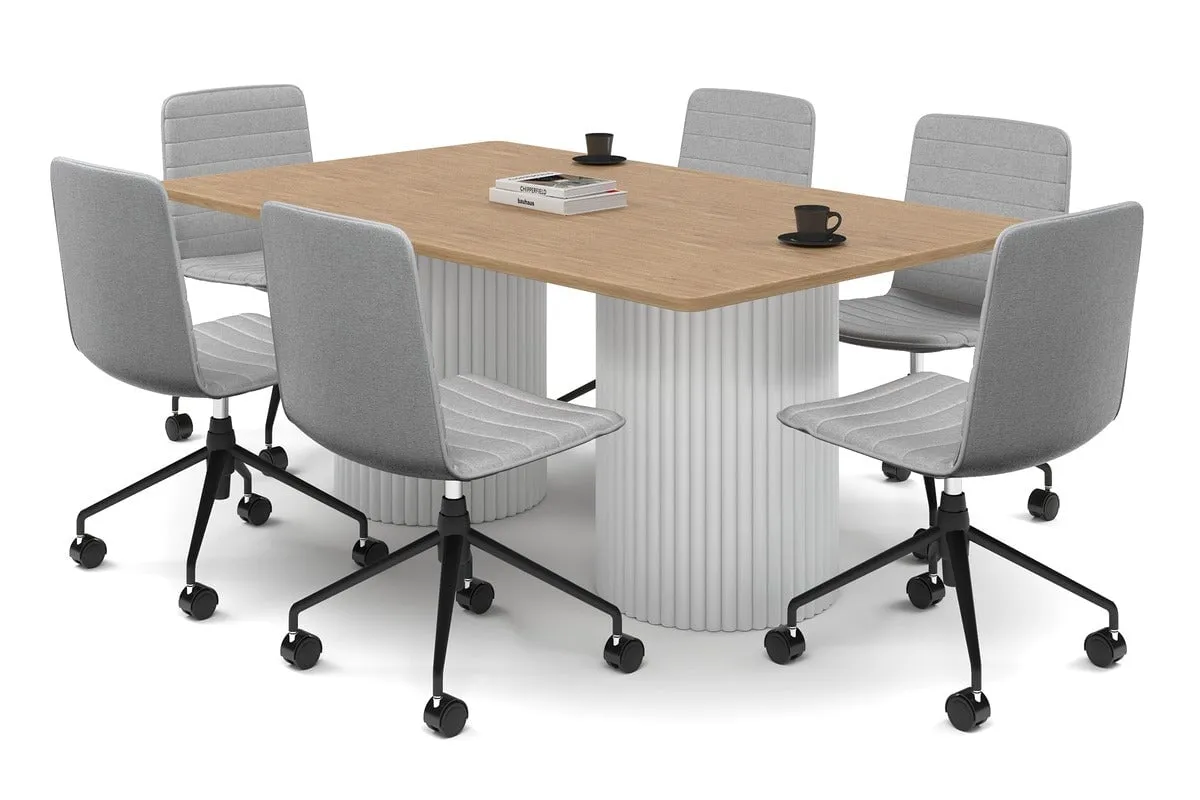 Baobab Circular Base Boardroom Rectangle Table - Rounded Corners  [1800L x 1100W with Rounded Corners]