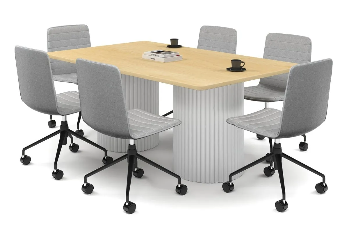 Baobab Circular Base Boardroom Rectangle Table - Rounded Corners  [1800L x 1100W with Rounded Corners]