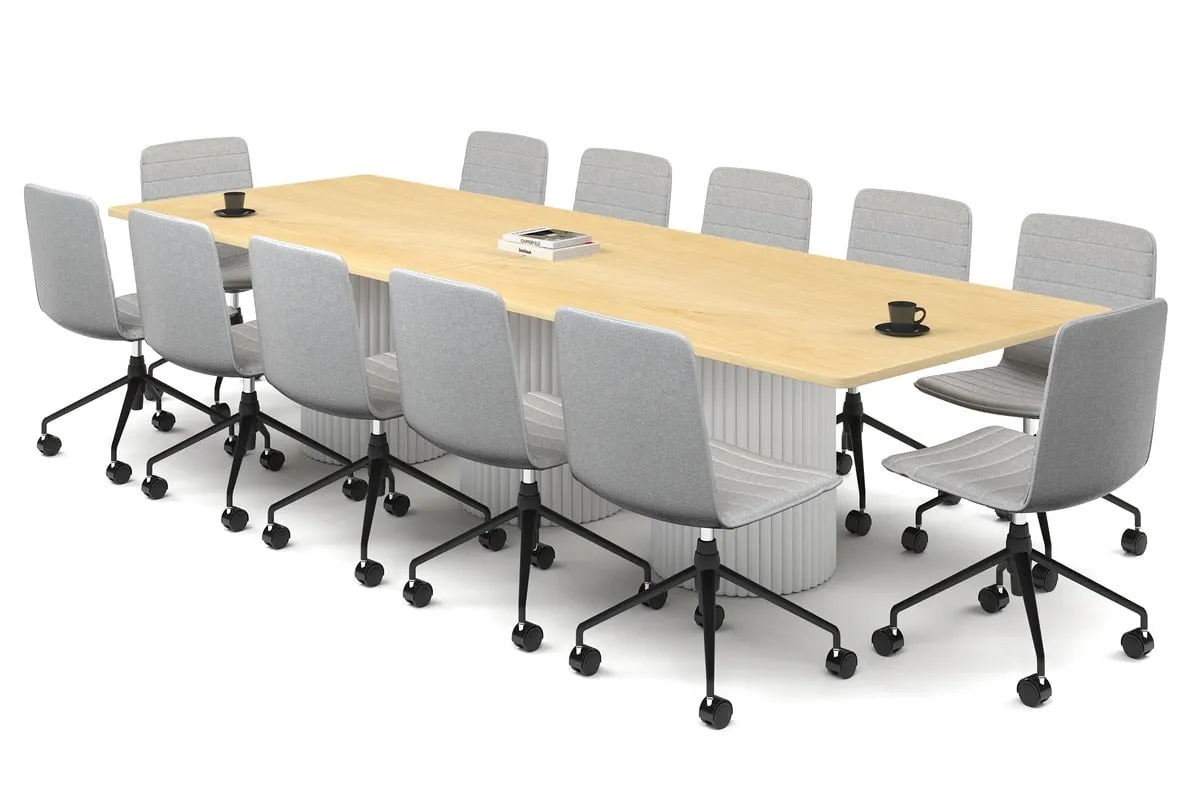 Baobab Circular Base Boardroom Rectangle Table - Rounded Corners  [3200L x 1100W with Rounded Corners]