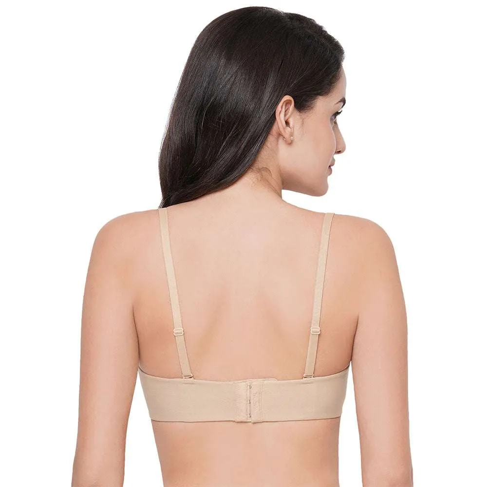 Basic Mold Padded Wired  Half Cup Everyday Wear Strapless Multiway Bra - Beige