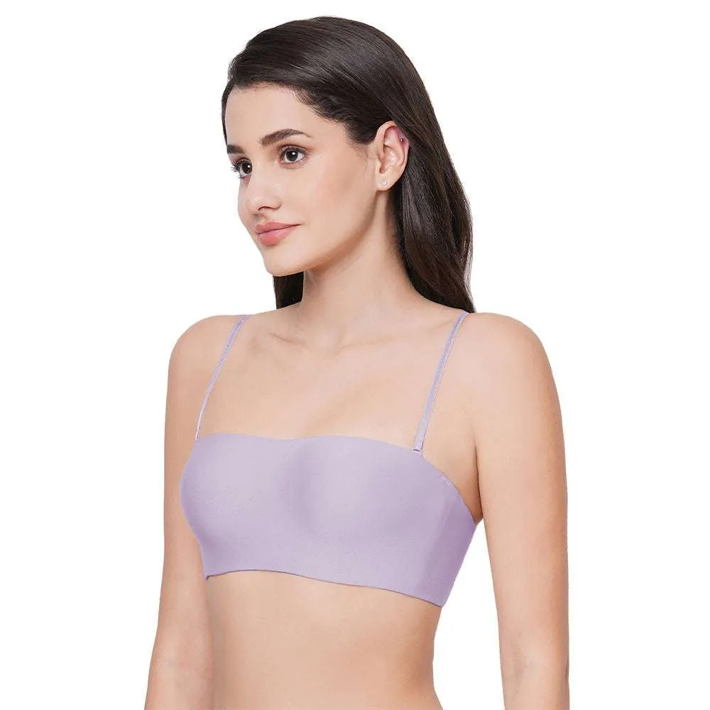 Basic Mold Padded Wired Half Cup Strapless Bandeau T-Shirt Bra - Lavender