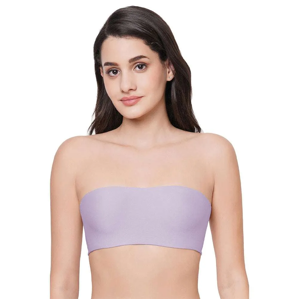 Basic Mold Padded Wired Half Cup Strapless Bandeau T-Shirt Bra - Lavender