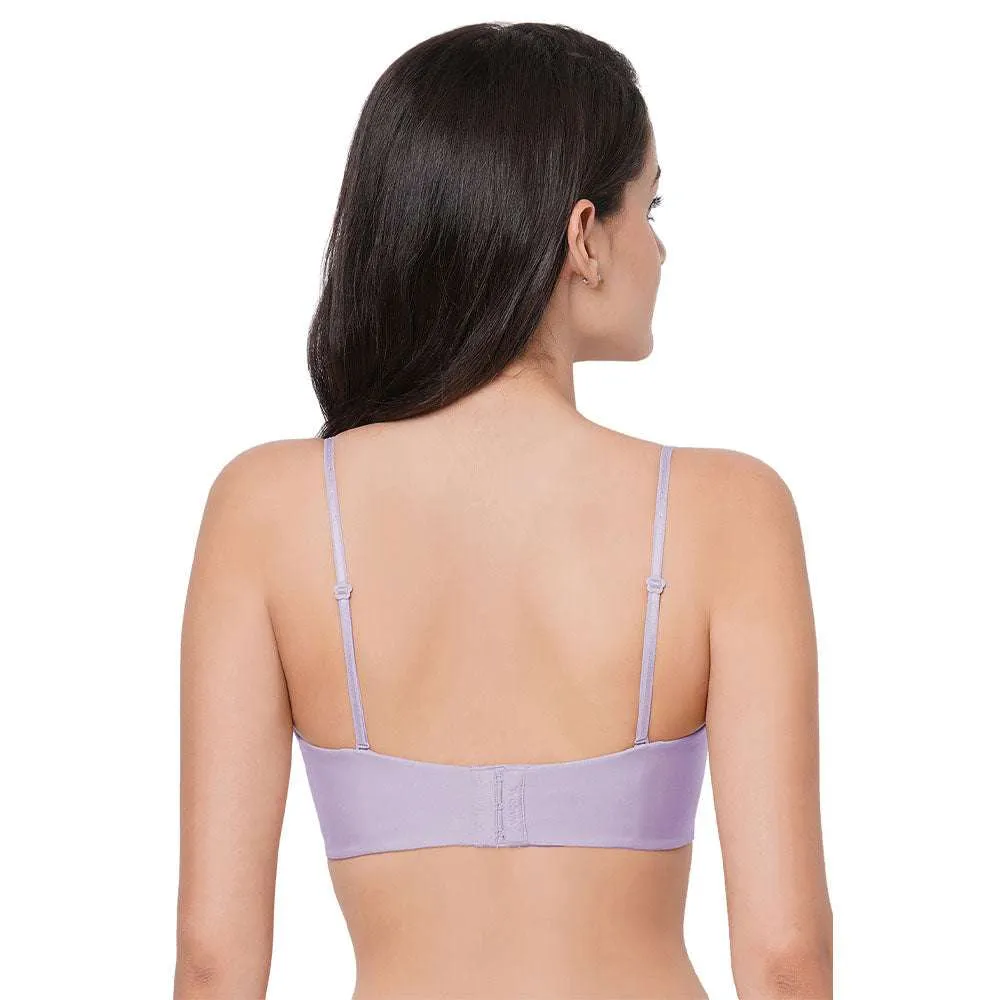 Basic Mold Padded Wired Half Cup Strapless Bandeau T-Shirt Bra - Lavender