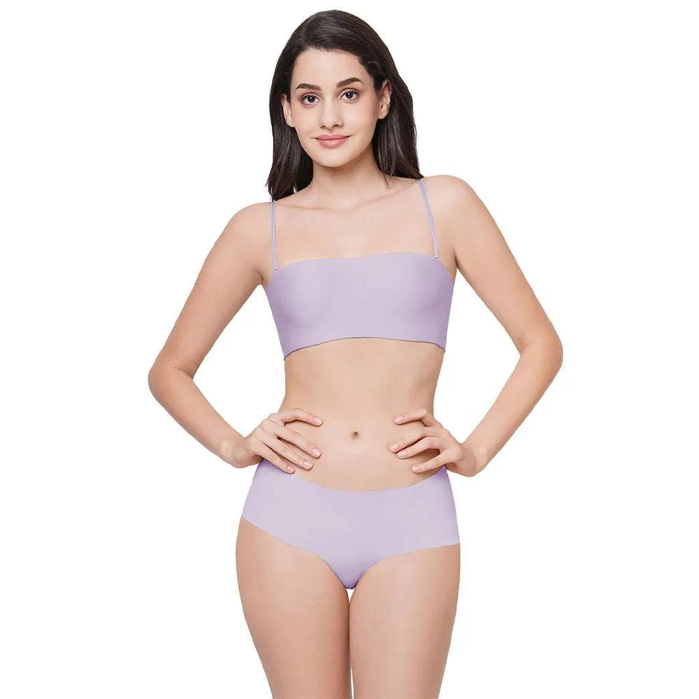 Basic Mold Padded Wired Half Cup Strapless Bandeau T-Shirt Bra - Lavender