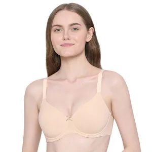 BASICS Essentials2.0 Padded Wired 3/4th Cup Everyday Wear Comfort Fit T-shirt Bra - Beige