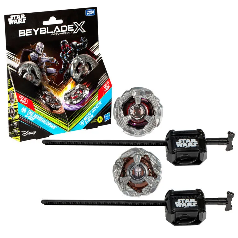 Beyblade X and Star Wars Collab The Mandalorian 3-60F vs. Moff Gideon 3-80N