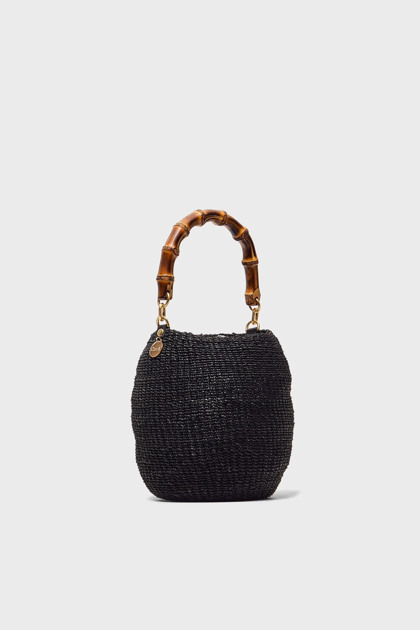 Black Pot De Miel Bag with Bamboo Handle