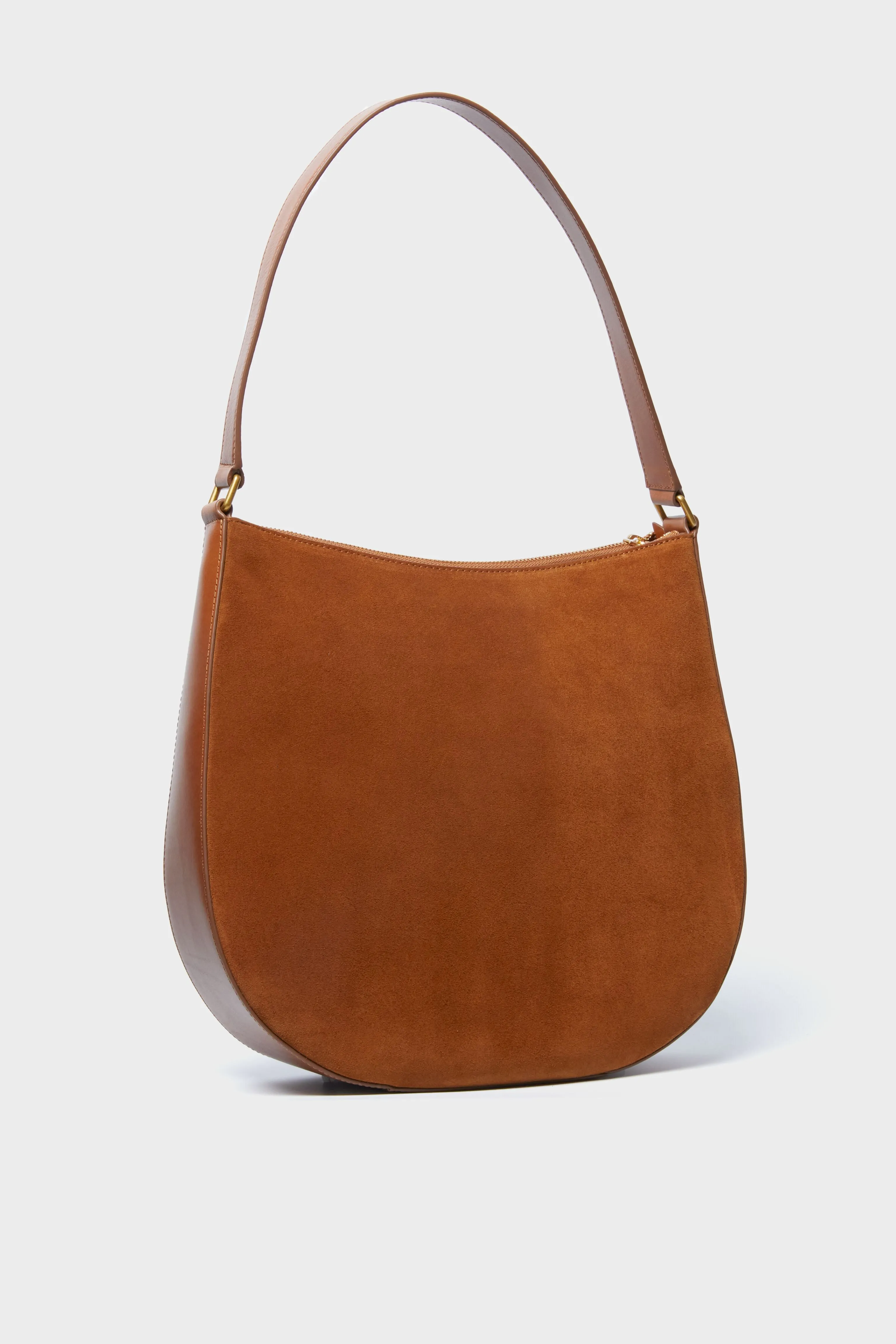 Cacao Split Suede Bowen Hobo Bag