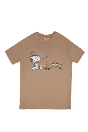 Camp Snoopy Camp Fire Graphic Relaxed Tee