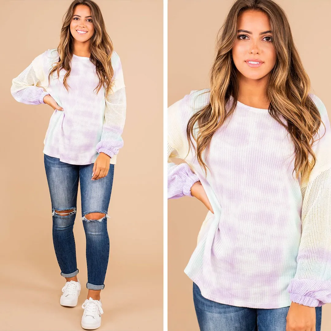 Can't Move On Lavender Purple Tie Dye Top