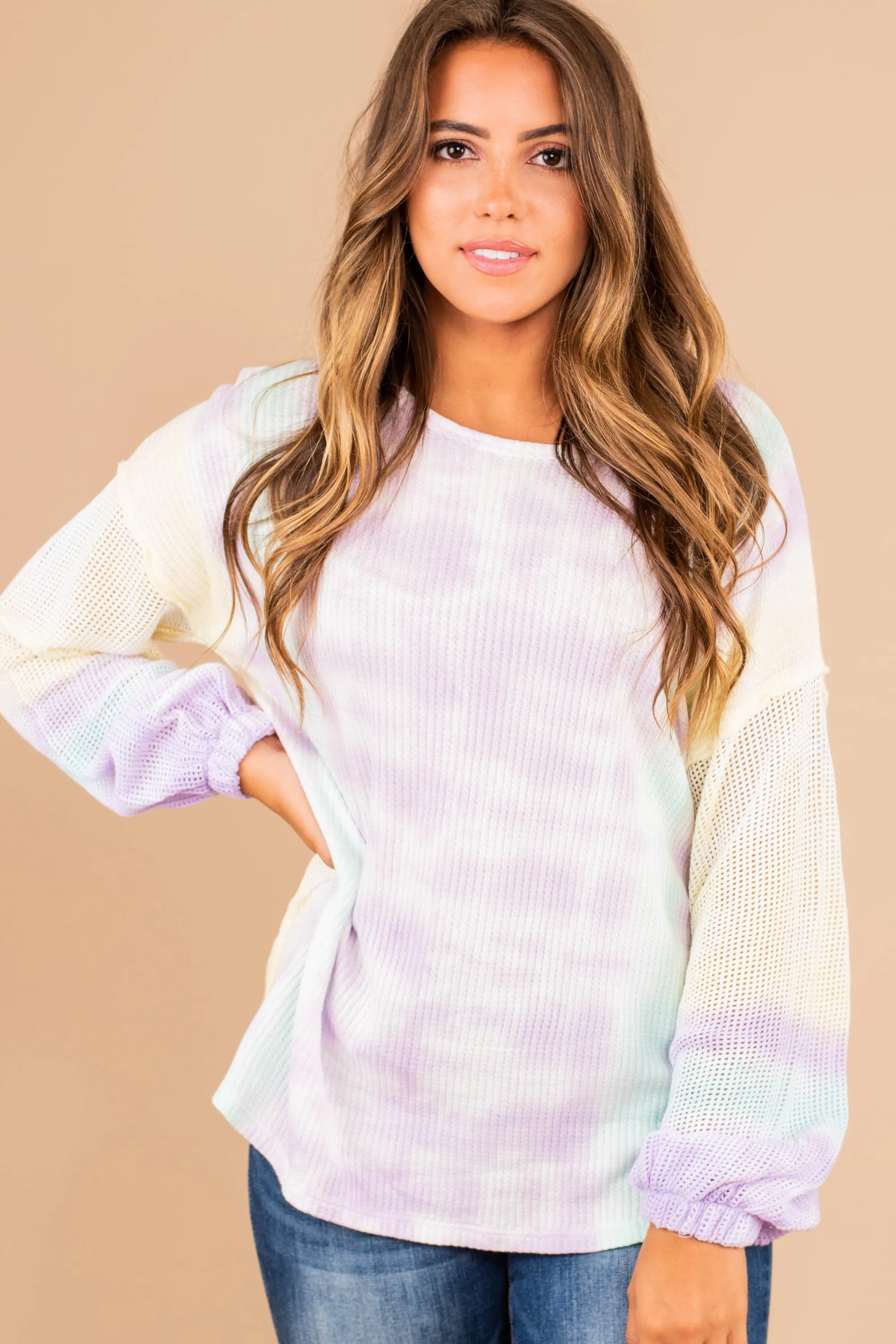 Can't Move On Lavender Purple Tie Dye Top