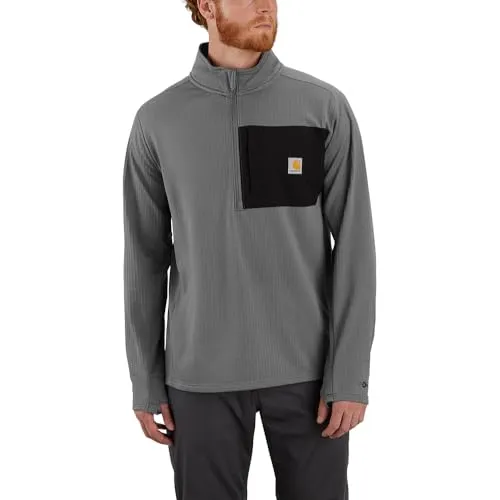 Carhartt 106423 Men's Force Relaxed Fit Mock Neck Half-Zip T-Shirt