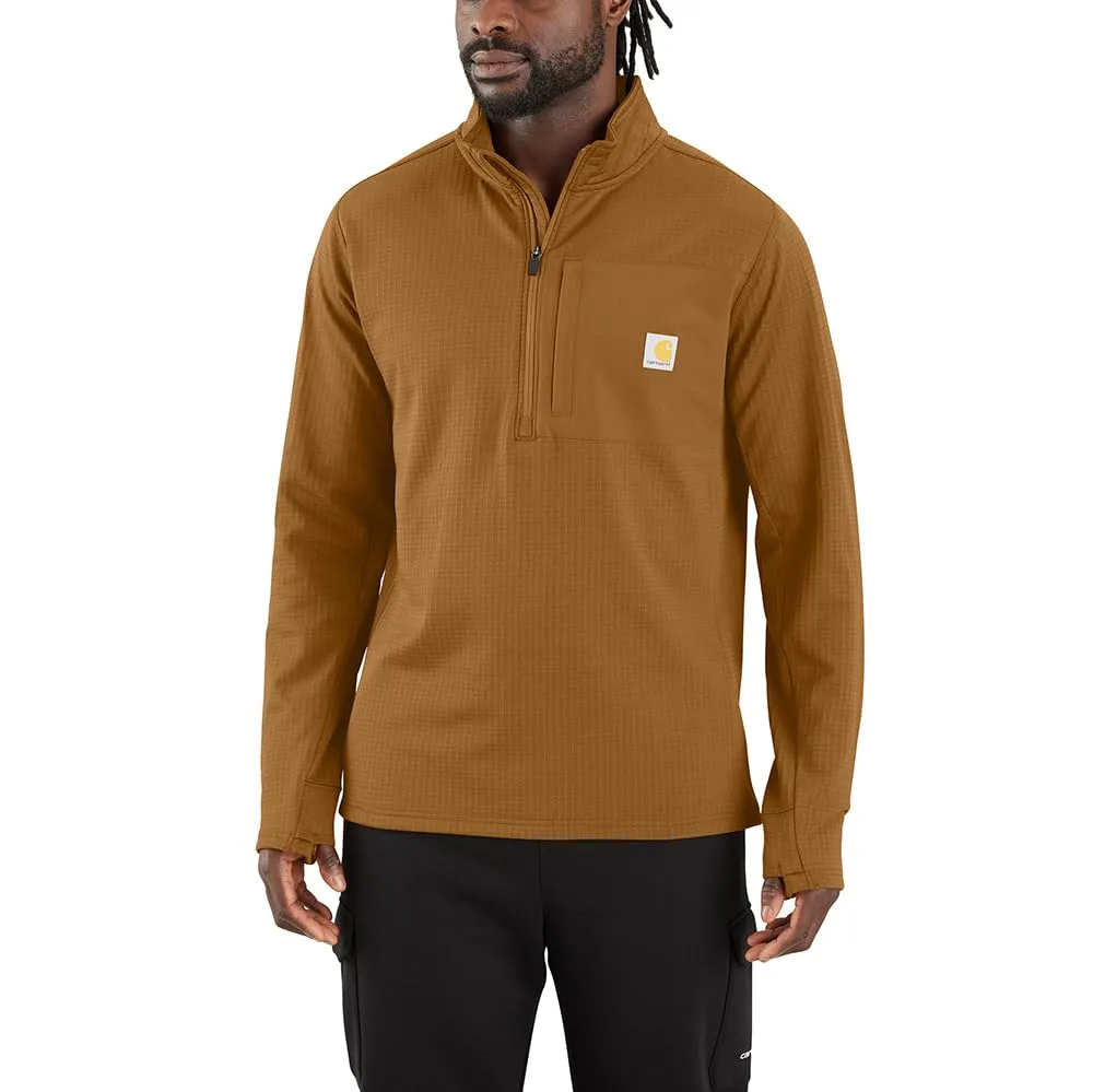 Carhartt 106423 Men's Force Relaxed Fit Mock Neck Half-Zip T-Shirt