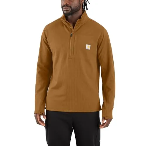 Carhartt 106423 Men's Force Relaxed Fit Mock Neck Half-Zip T-Shirt