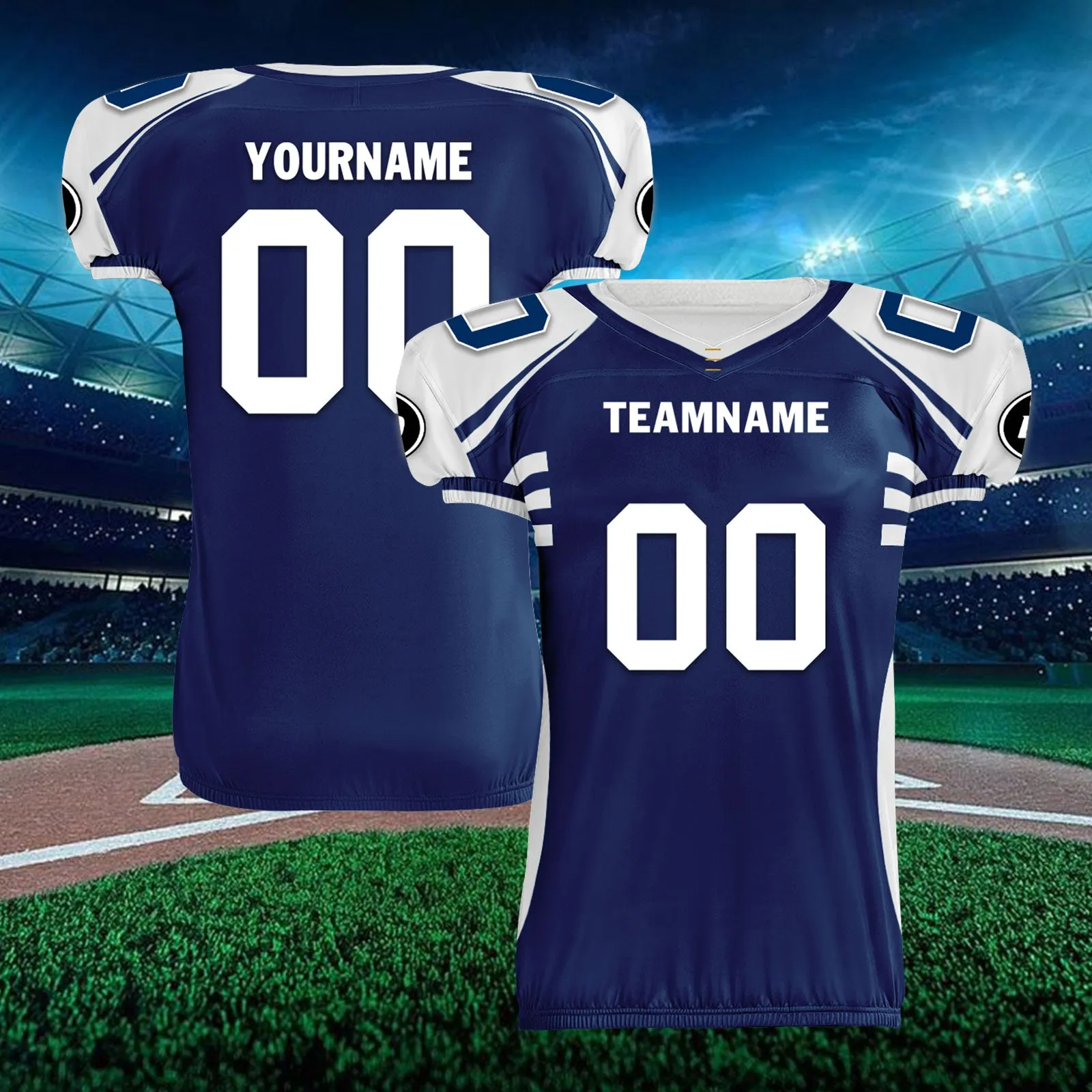 Custom Blue White Indiana High-Performance American Football Jersey FBJ06-D023001-14