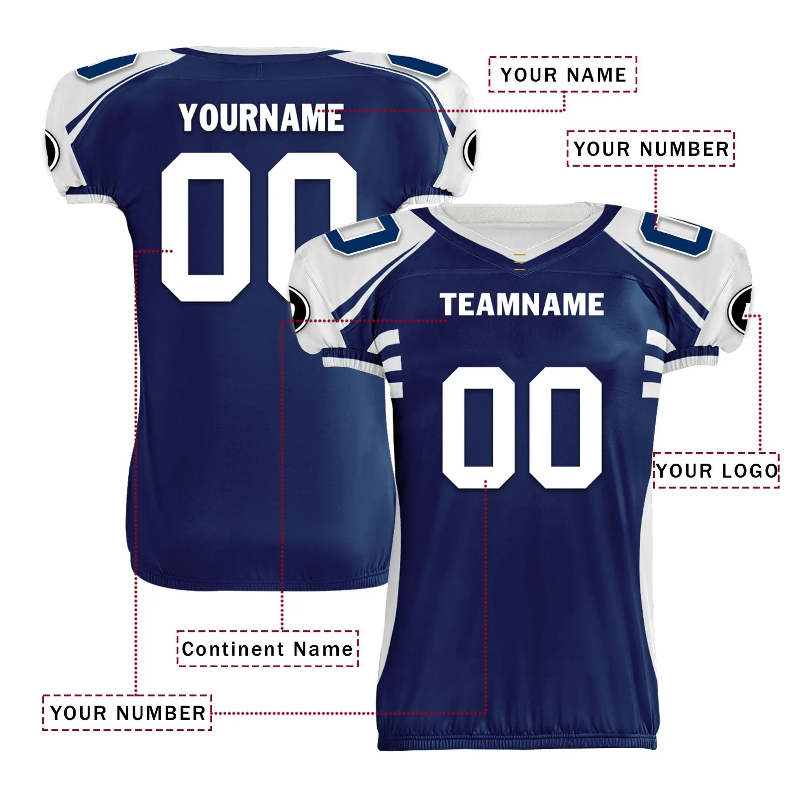 Custom Blue White Indiana High-Performance American Football Jersey FBJ06-D023001-14