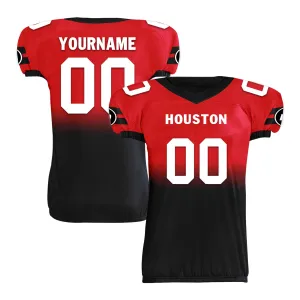 Custom Red Blue Fade Fashion Houston High-Performance American Football Jersey FBJ06-D020252-12