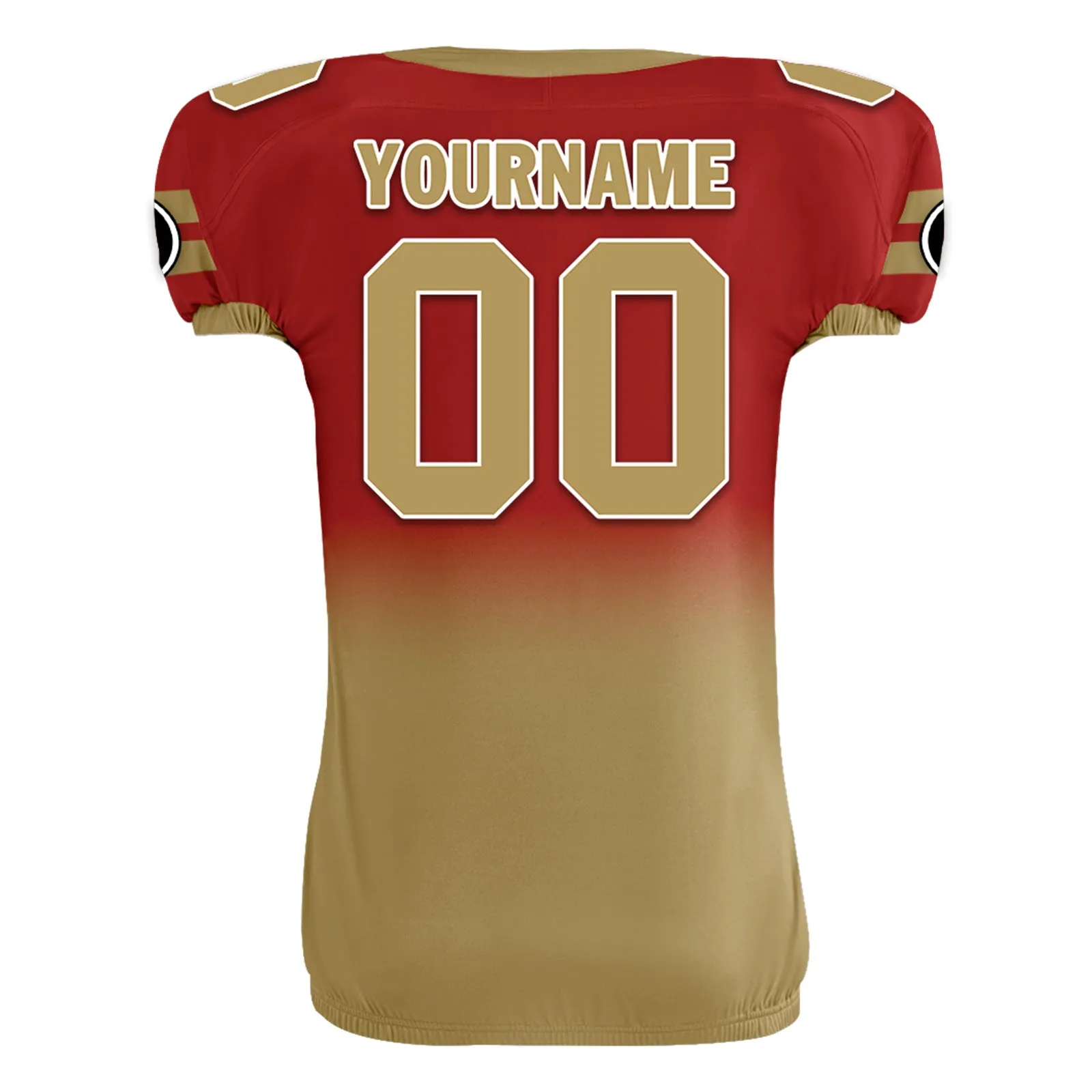 Custom Red Gold Fade Fashion San Francisco High-Performance American Football Jersey FBJ06-D020252-25