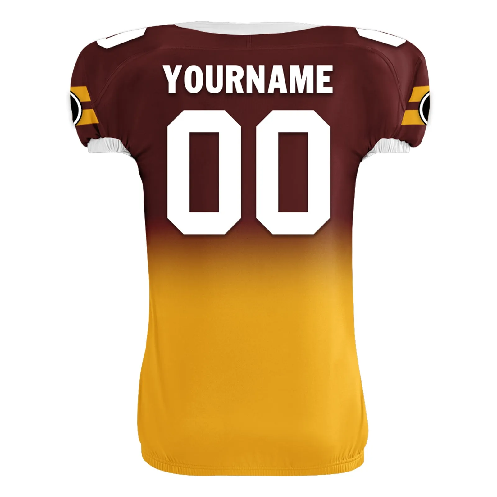 Custom Red Yellow Fade Fashion Washington High-Performance American Football Jersey FBJ06-D020252-31