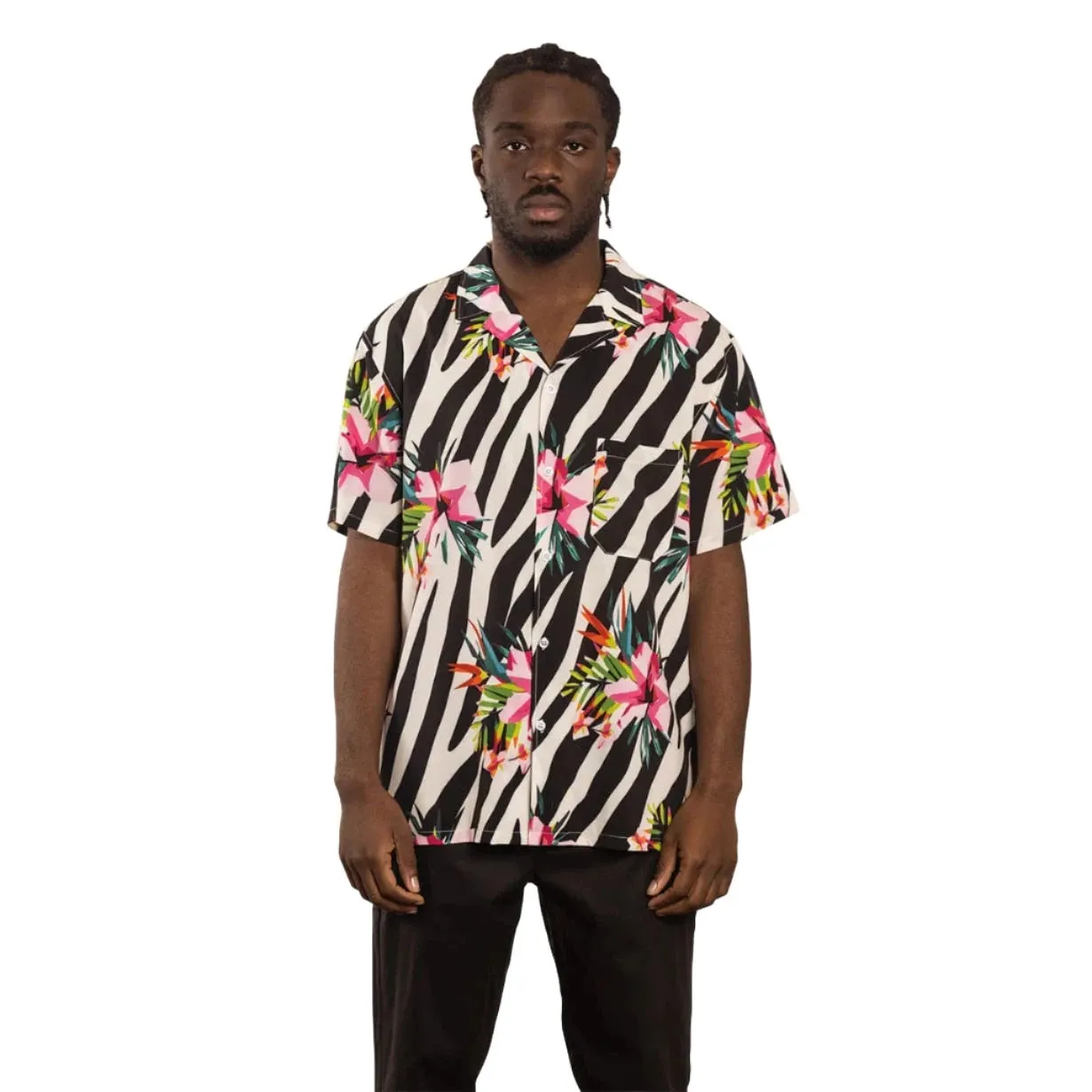 Duvin - "Zebra Floral" Buttonup Shirt - Lightweight Stretch Relaxed Fit