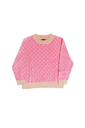 Everyday Kids Monogram Sweater - Flamingo