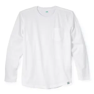 Everyday Long Sleeve Tee with Pocket in White