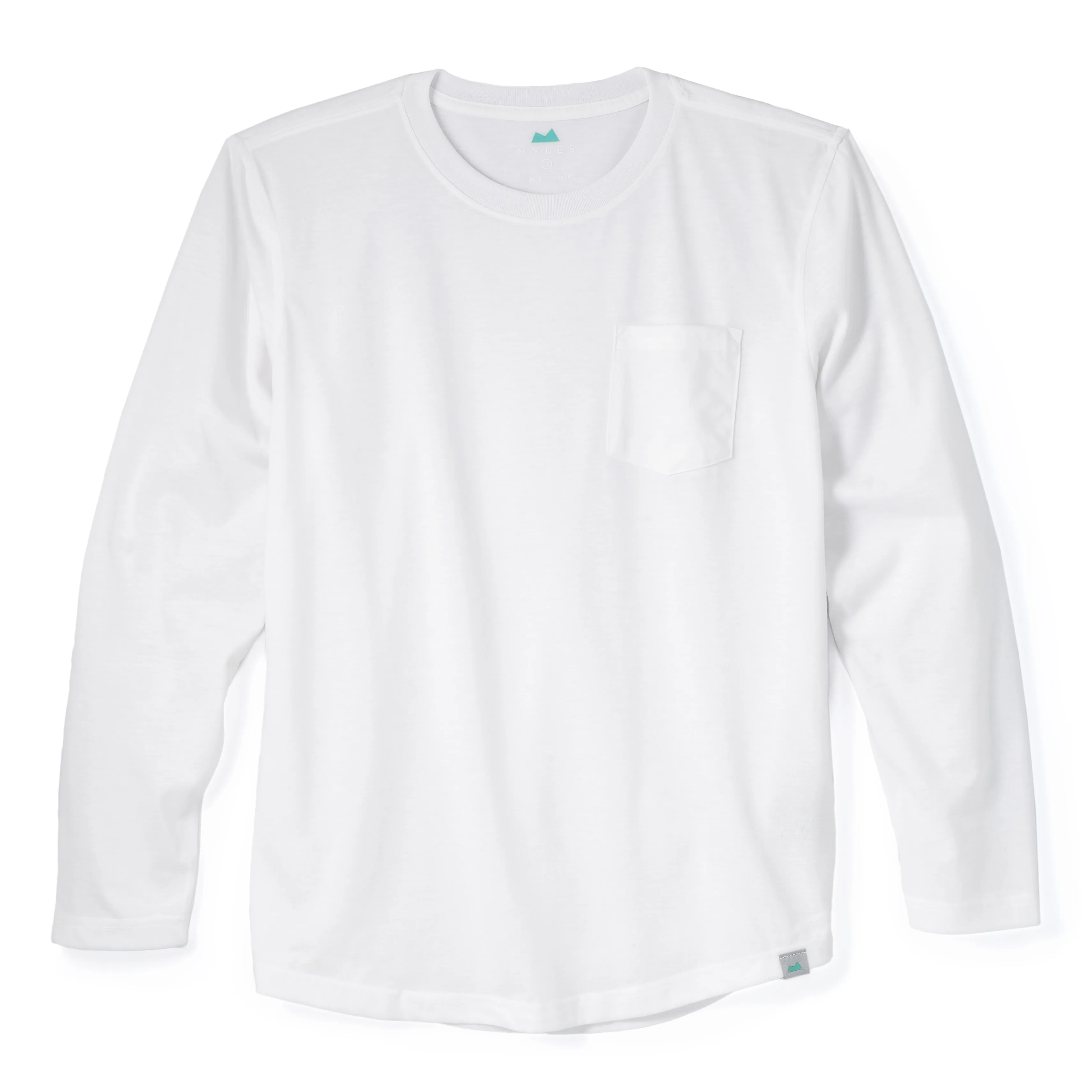 Everyday Long Sleeve Tee with Pocket in White