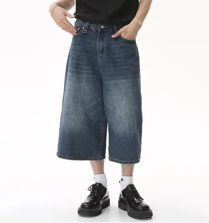 Faded Navy Baggy Long Jorts