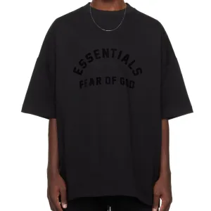 Fear of God Essentials Applique Logo  Heavyweight Tee Jet Black (Oversized)