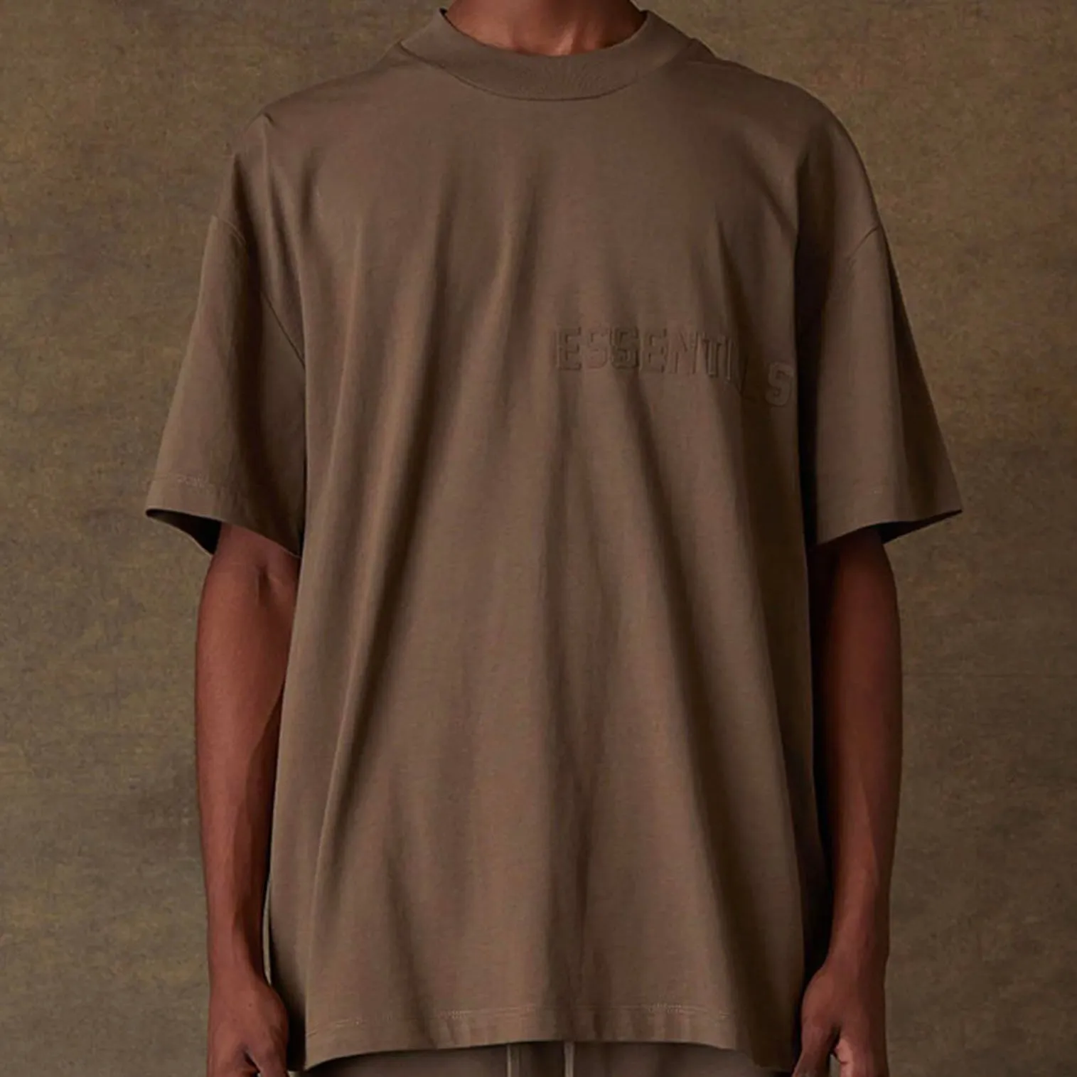 FEAR OF GOD Essentials Felt Logo Tee Wood