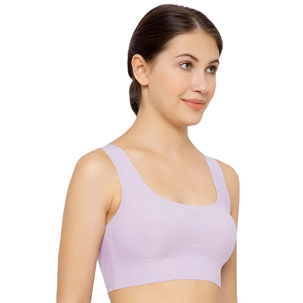 Gococi Padded Non-wired Full Cup Everyday Wear Full coverage T-Shirt Bra - Lilac